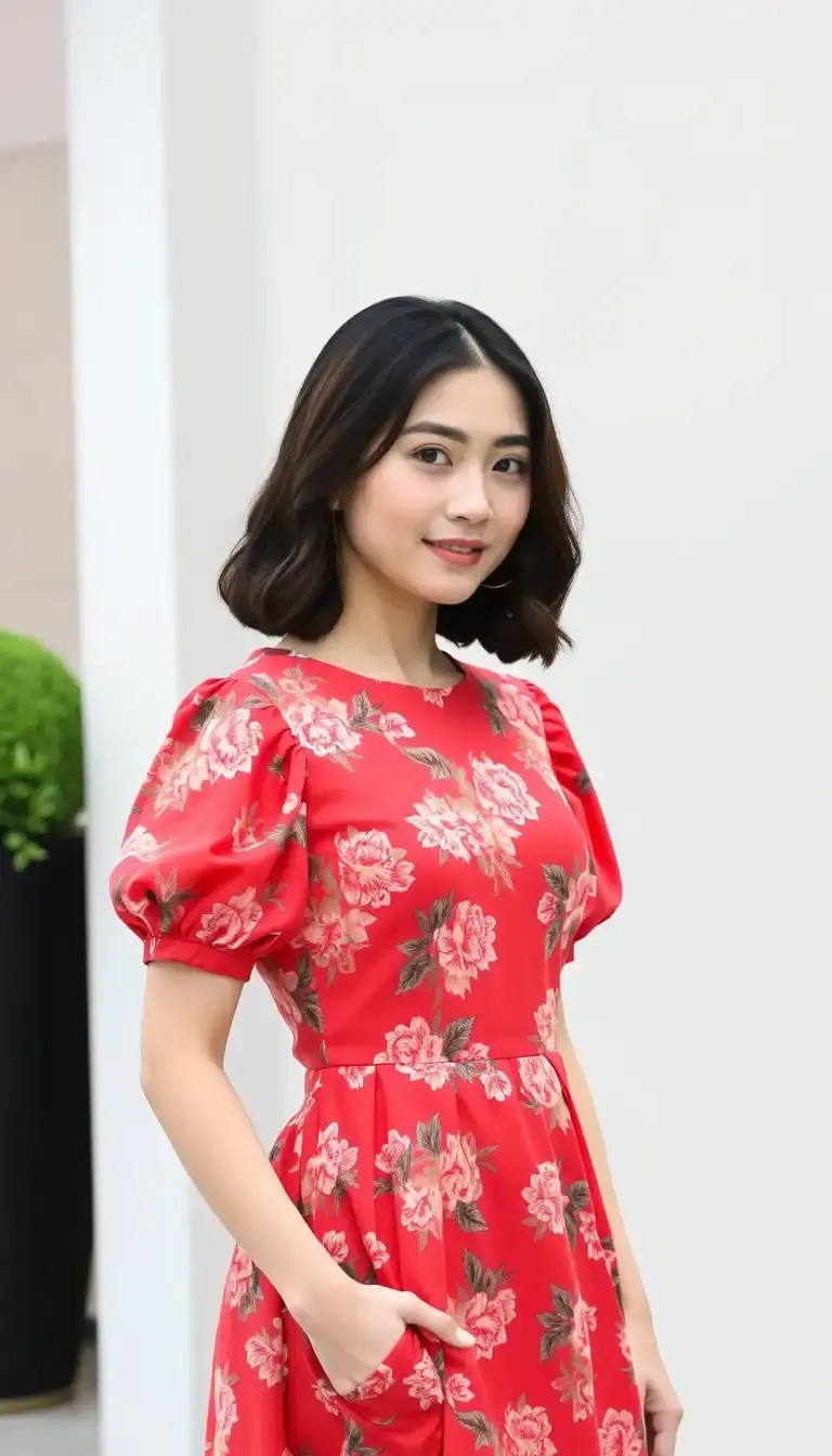 Red Floral Dress