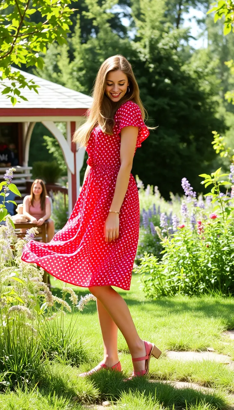 Cherry Red Summer Dress for picnics