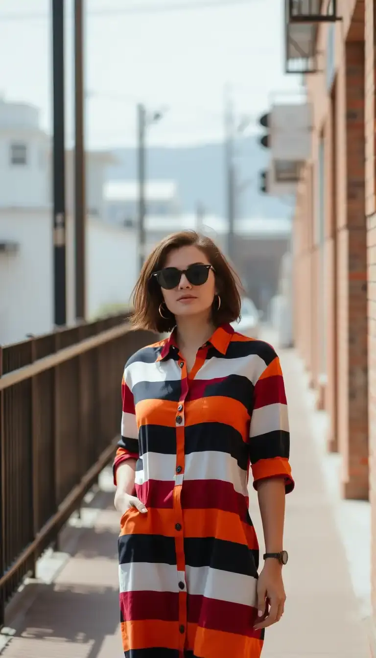 Striped Shirt Dress