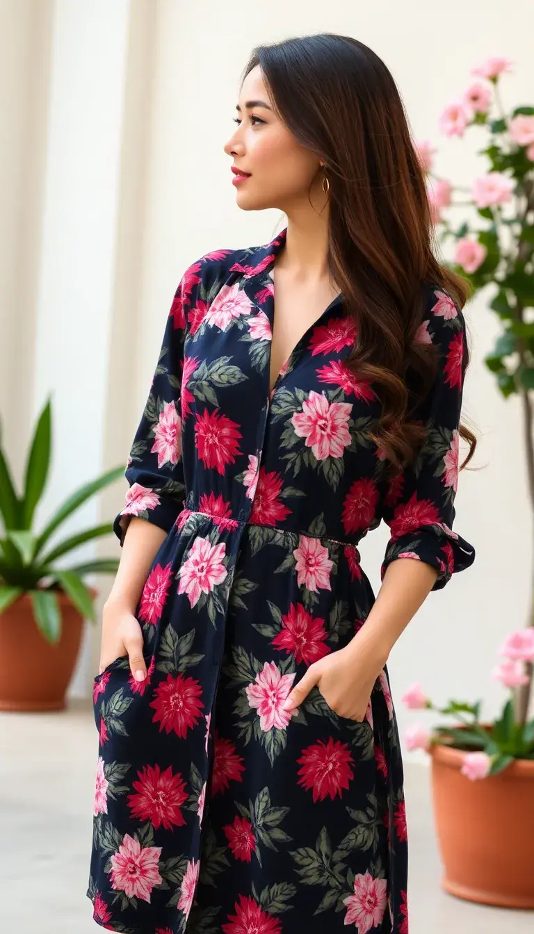 Floral Shirt Dress