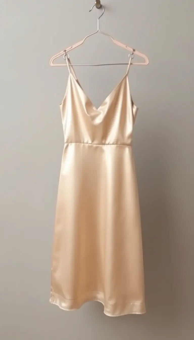 Satin Slip Dress in Champagne