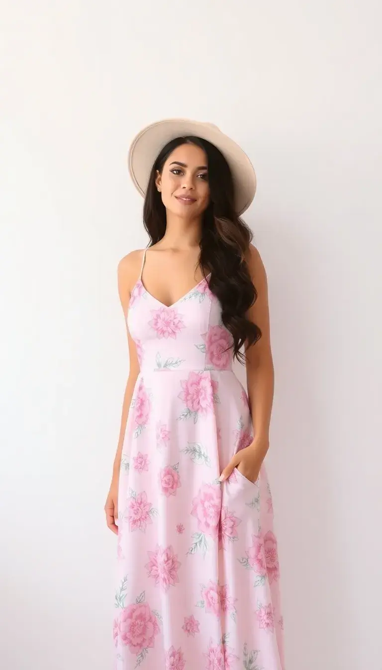 Floral Slip Dress in Pink