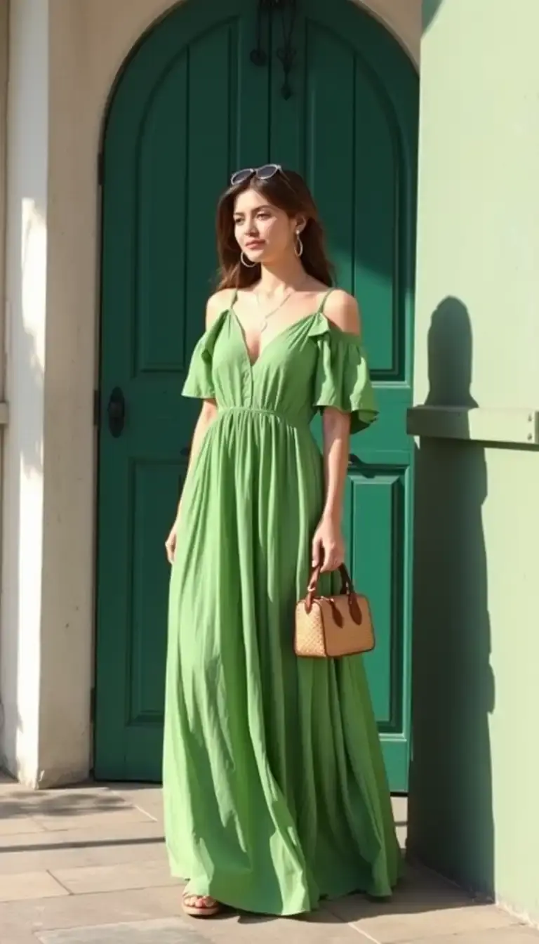 Green Maxi Spring Dress