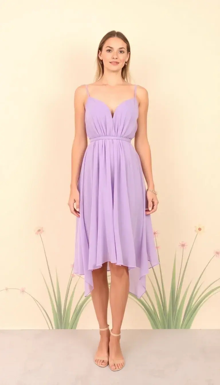 Lavender Chiffon Spring Dress