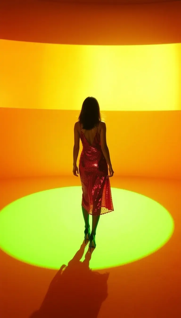 Red sunlight sequin dress