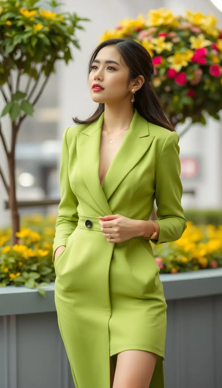 Green blazer dress
