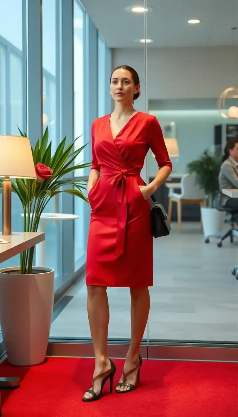 Red Wrap Dress Versatile