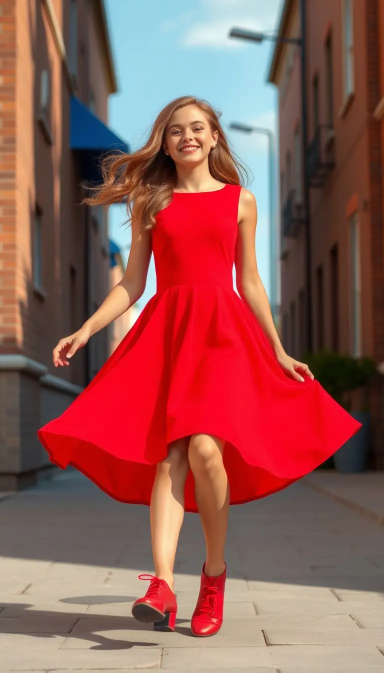 Red Skater Dress Fun