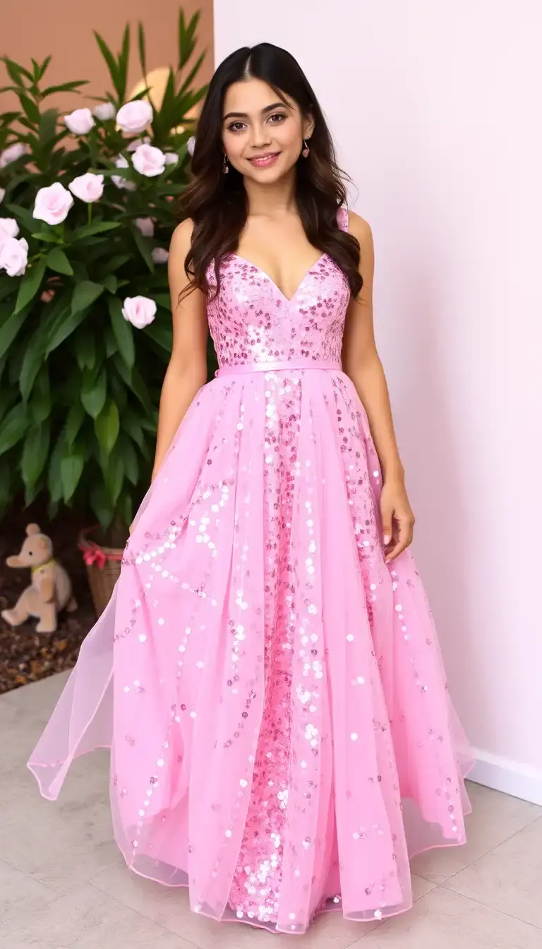 Pink Sequin Birthday Dress
