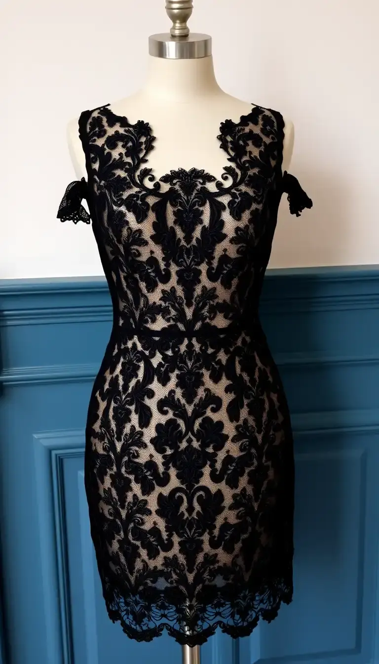 Lace Black Cocktail Dress