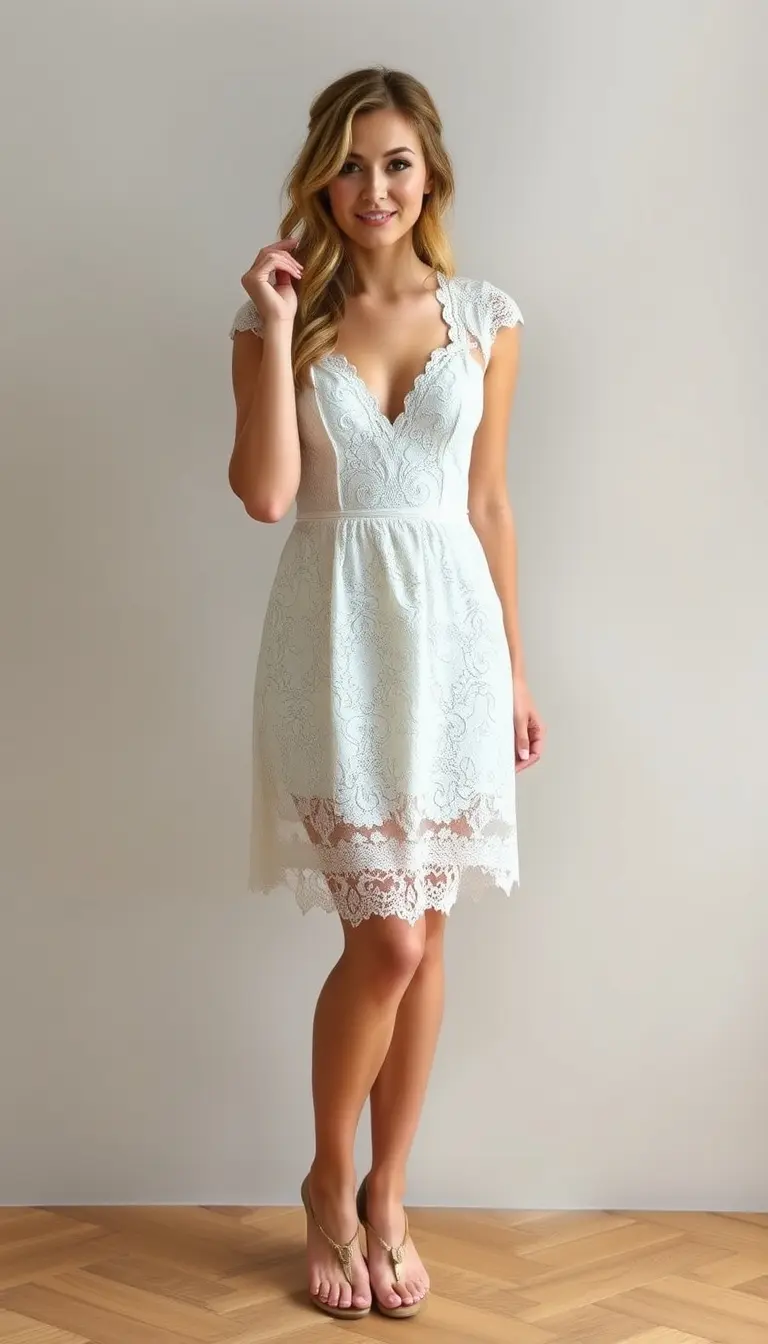 Lace bridal shower mini dress