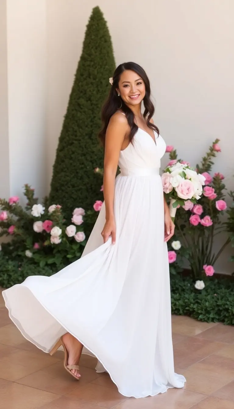 Chiffon bridal shower dress