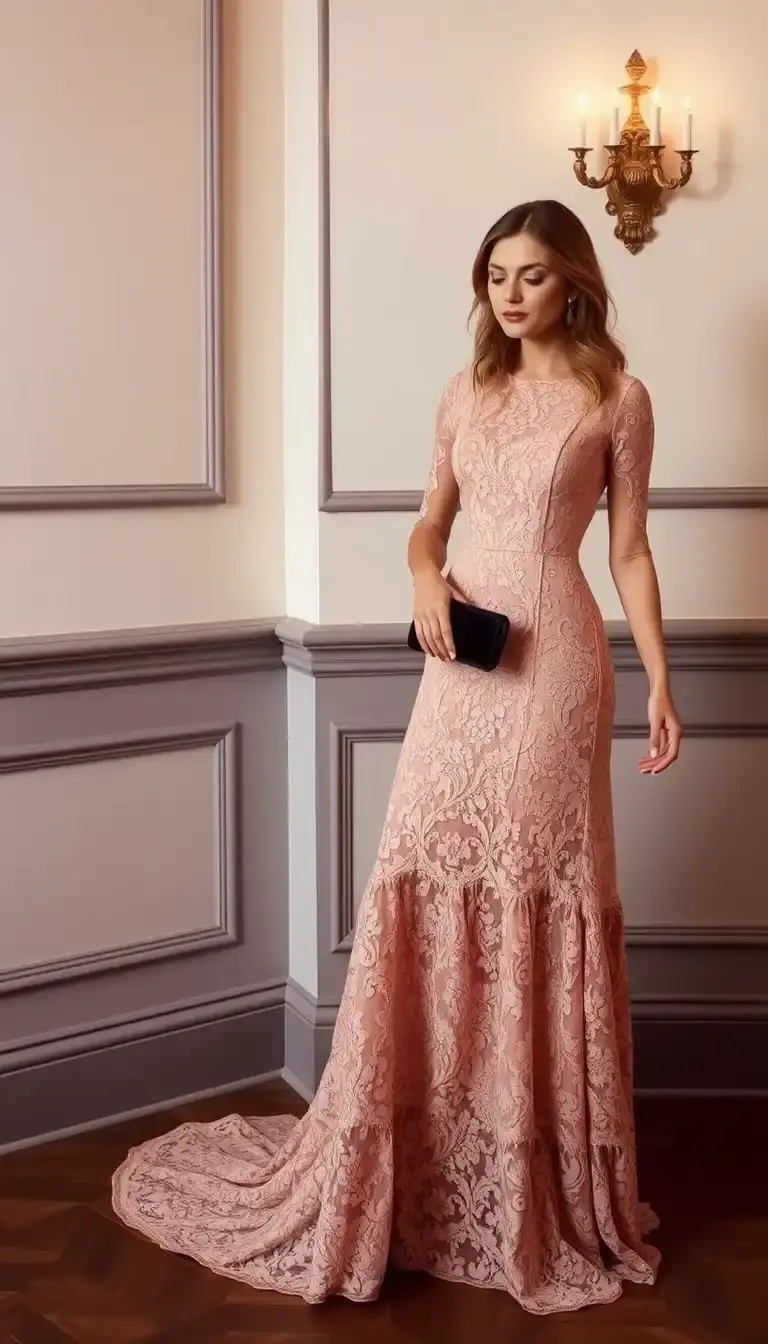 Elegant lace maxi dress