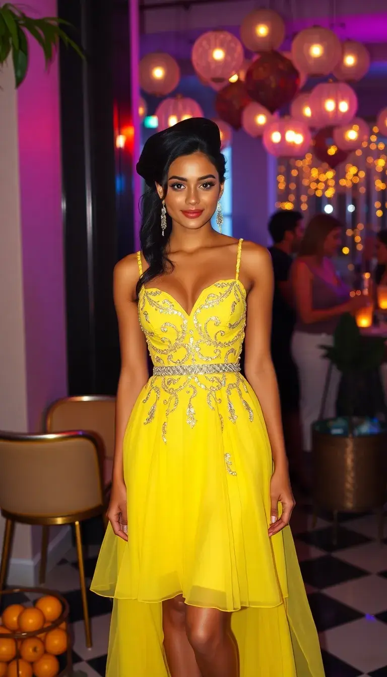 Lemon Yellow Cocktail Dress