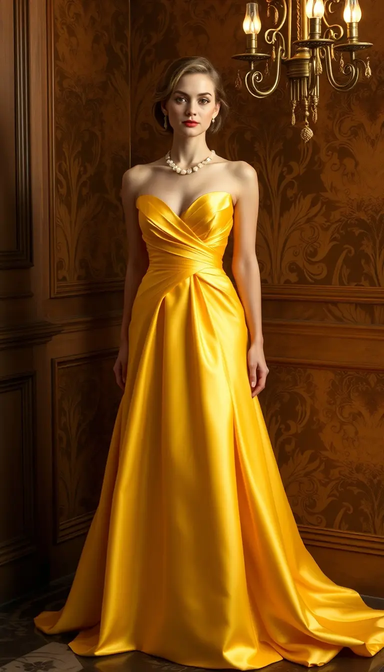 Golden Yellow Evening Gown