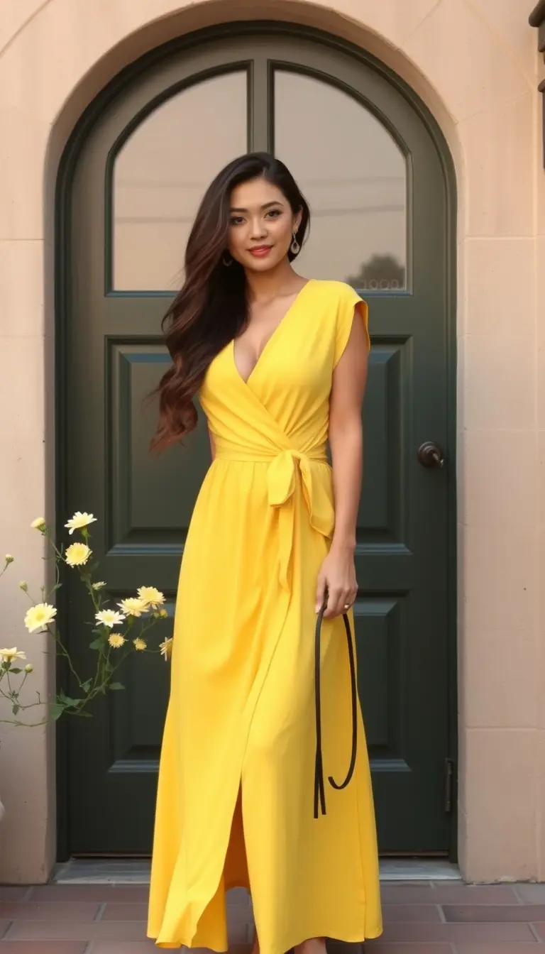 Butter Yellow Wrap Dress