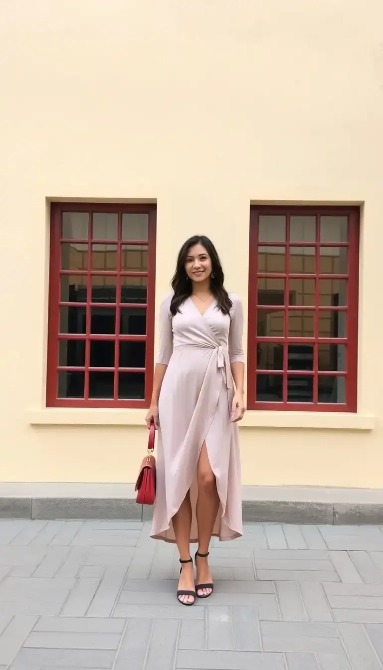 Wrap Drop Waist Dress