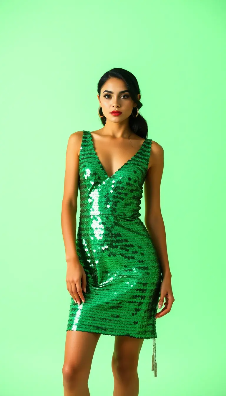 Emerald Green Sequin Dress