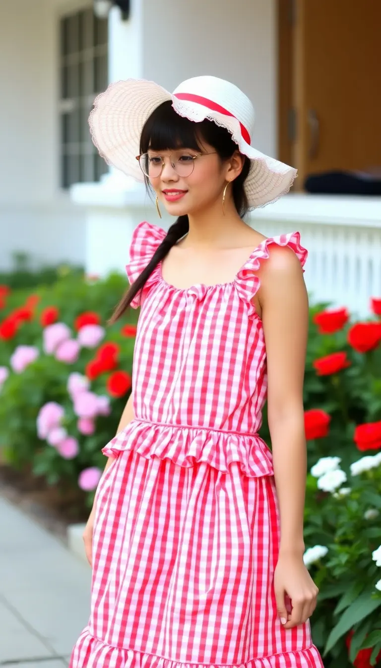 Red Gingham Sundress with ruffles