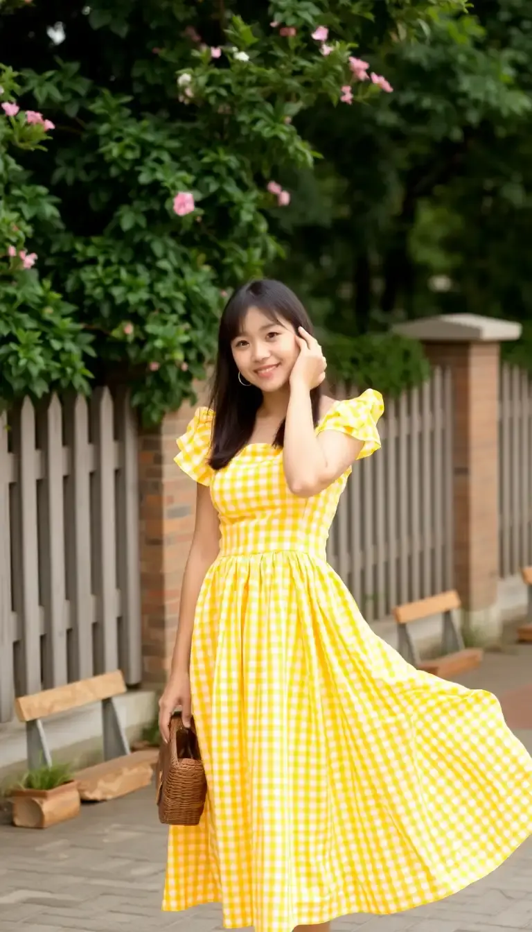 Yellow Gingham Dress