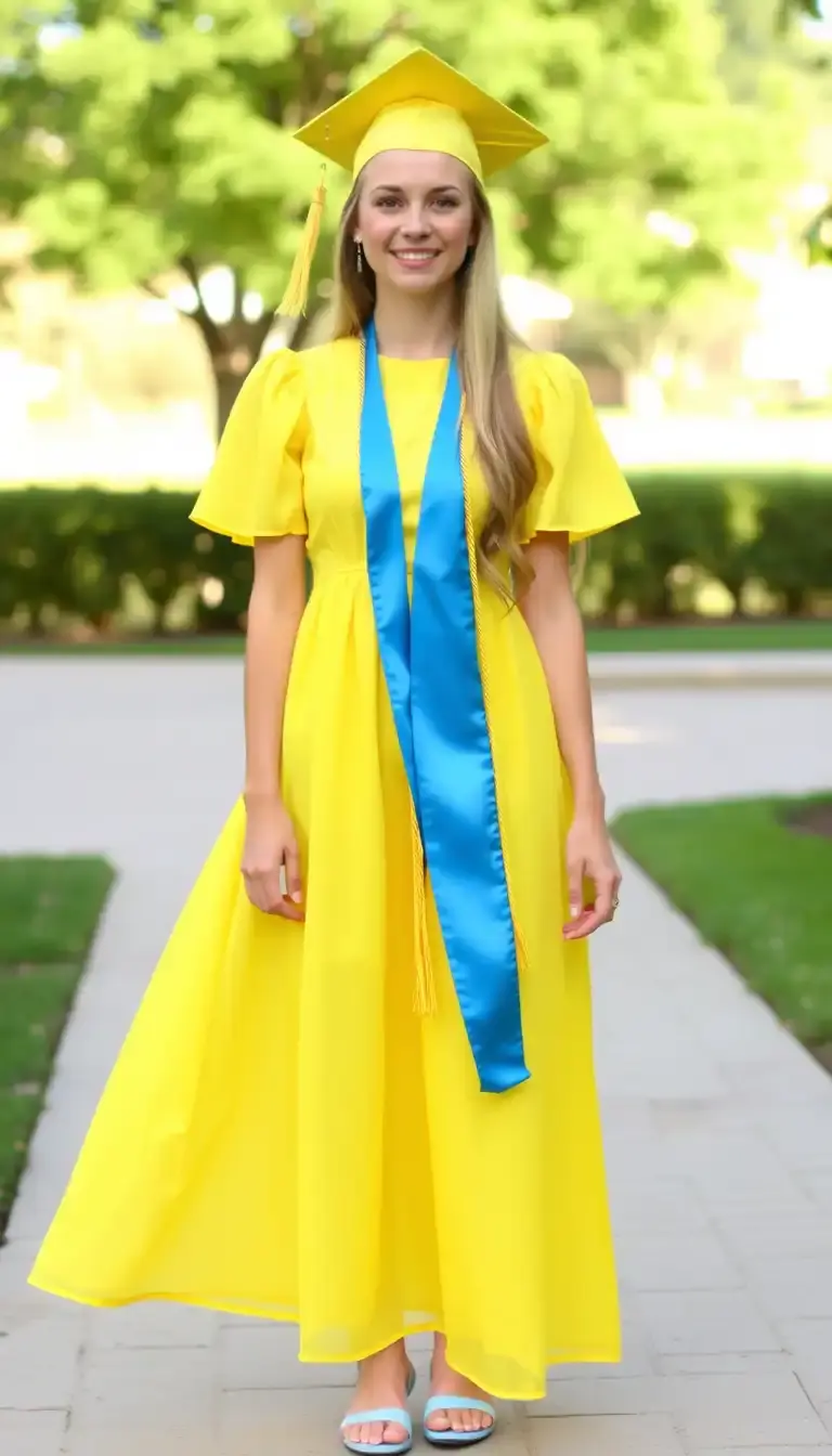 Cheerful Yellow Bright Graduation Dress