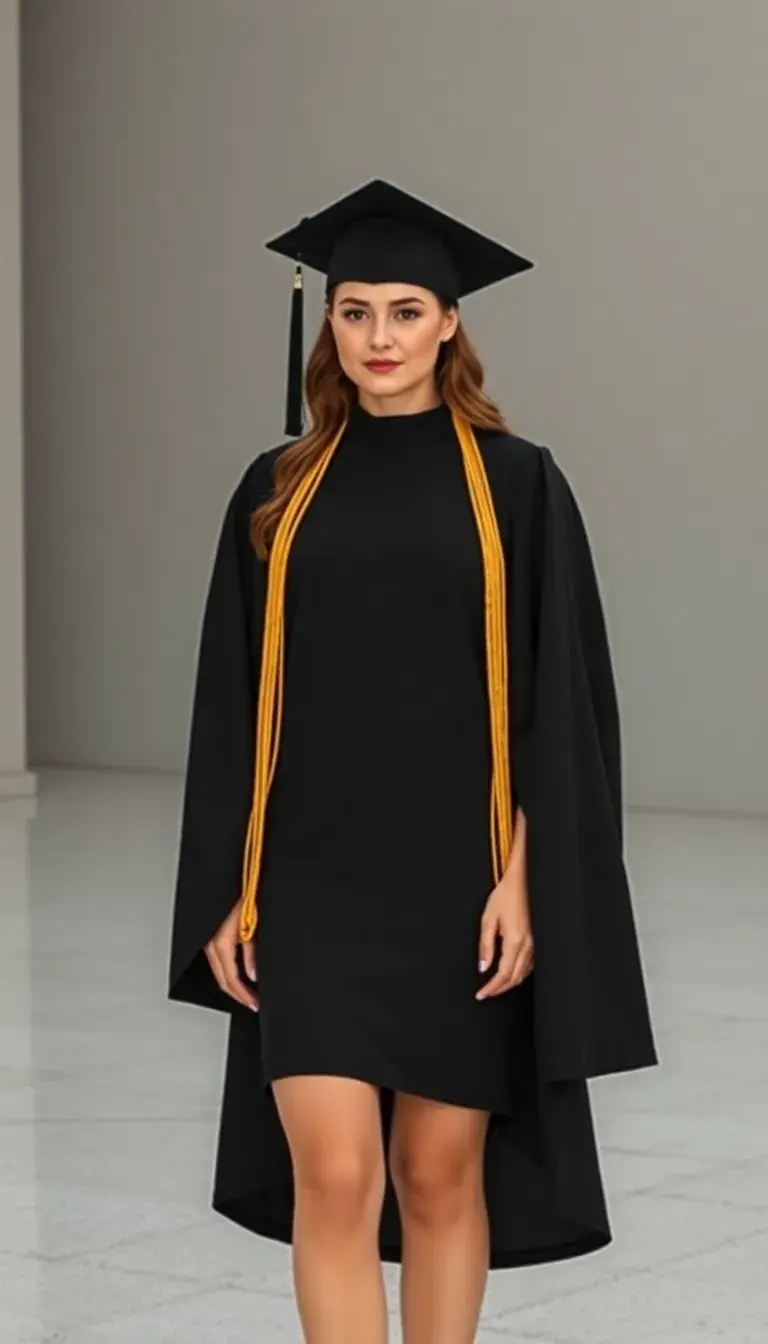 Sophisticated Black Minimalist Graduation Dress