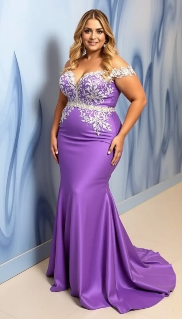 Plus size mermaid formal dress
