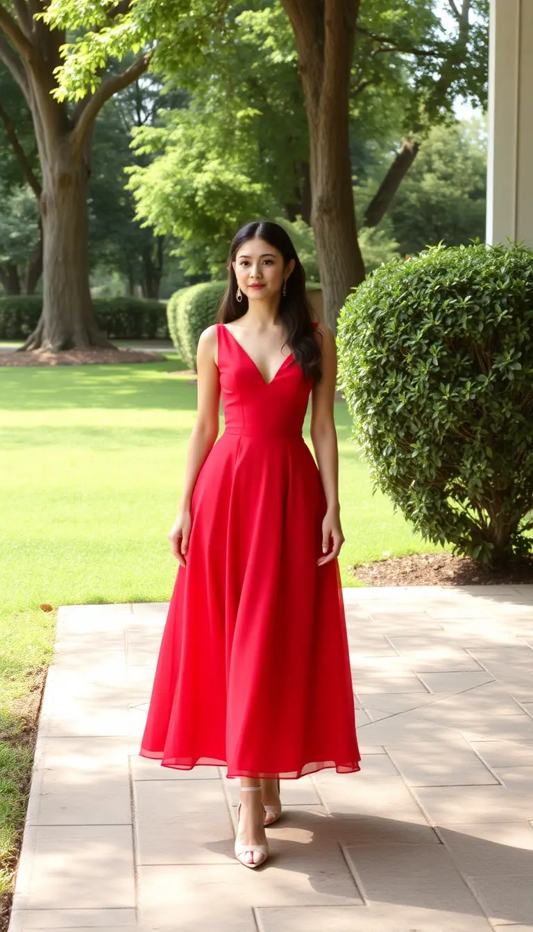 Red Prom A-Line Dress