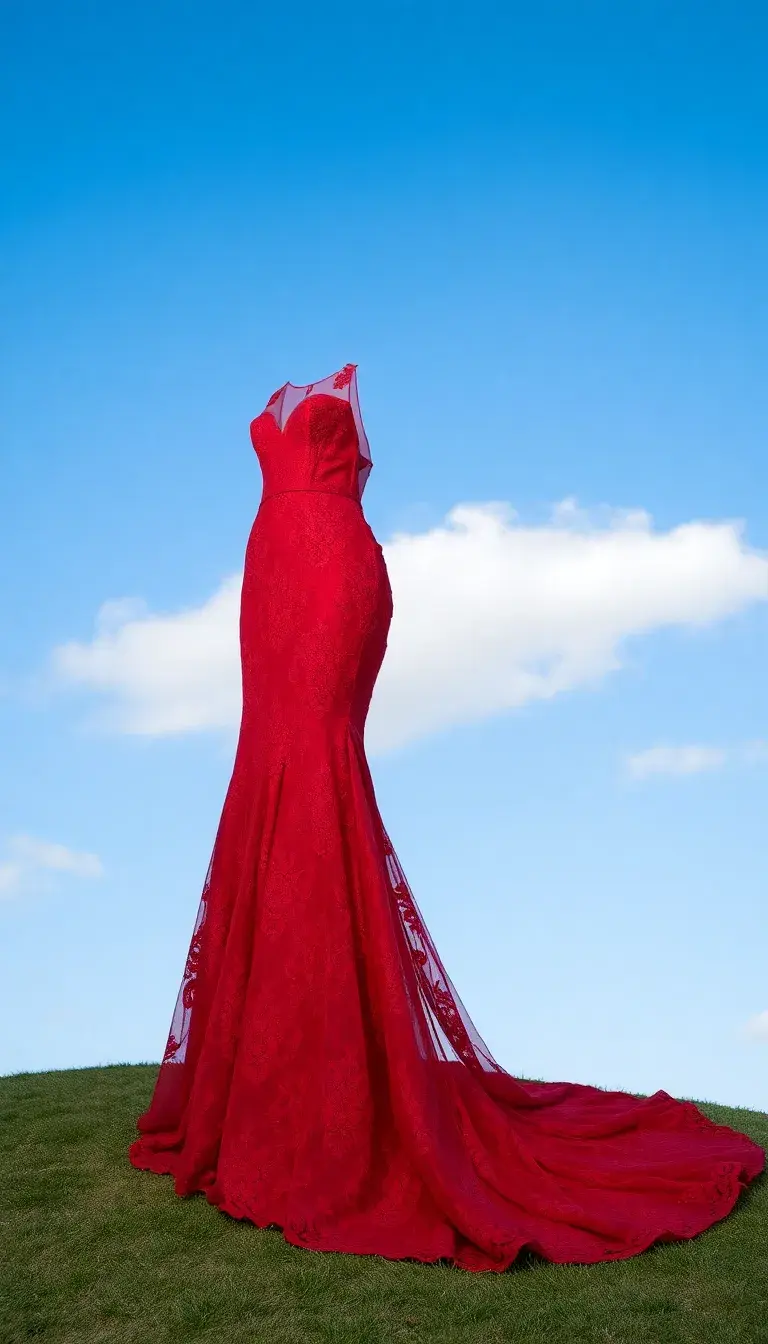 Red Prom Lace Dress