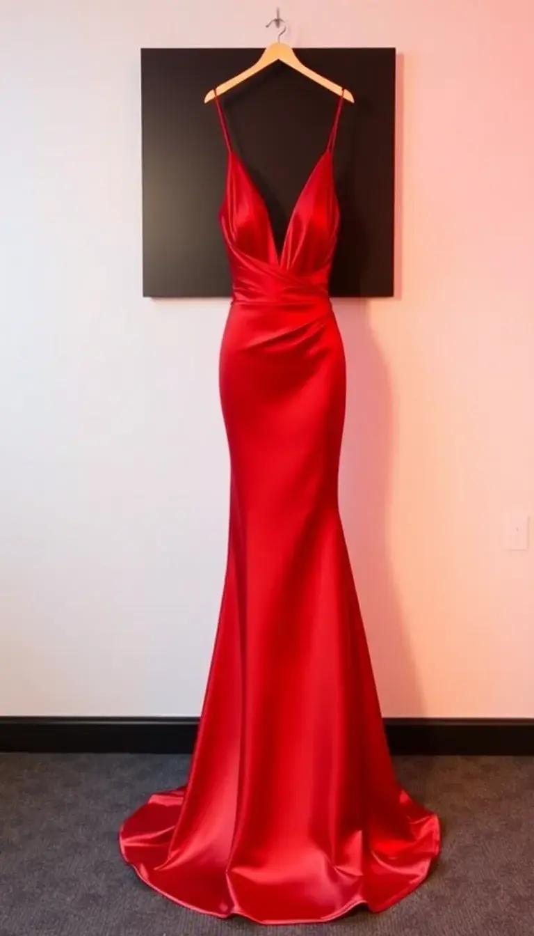 Red Prom Satin Gown