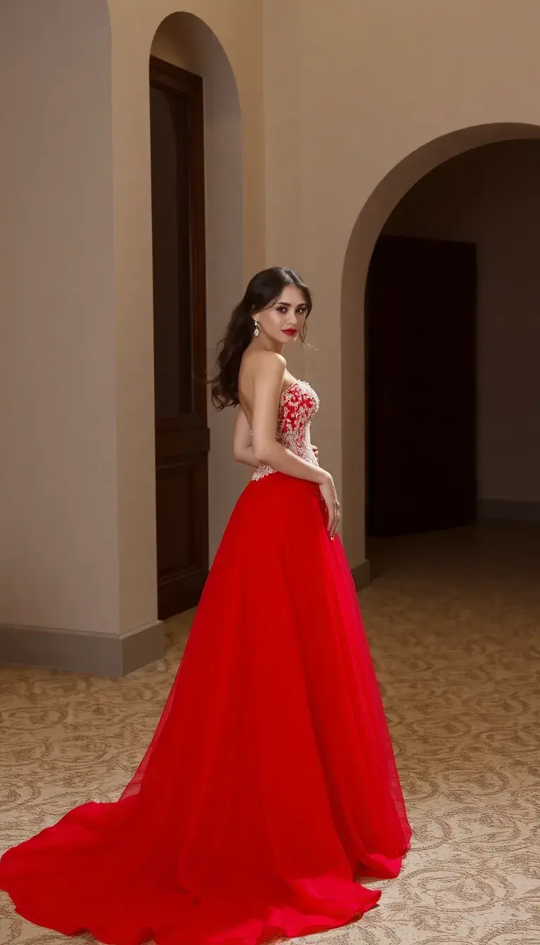 Red Prom Ball Gown
