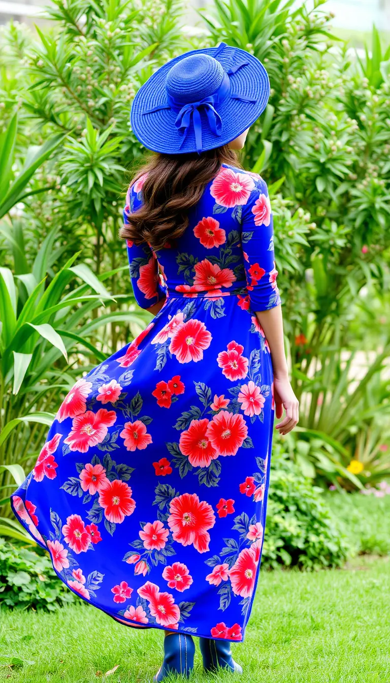 Royal Blue Floral dress