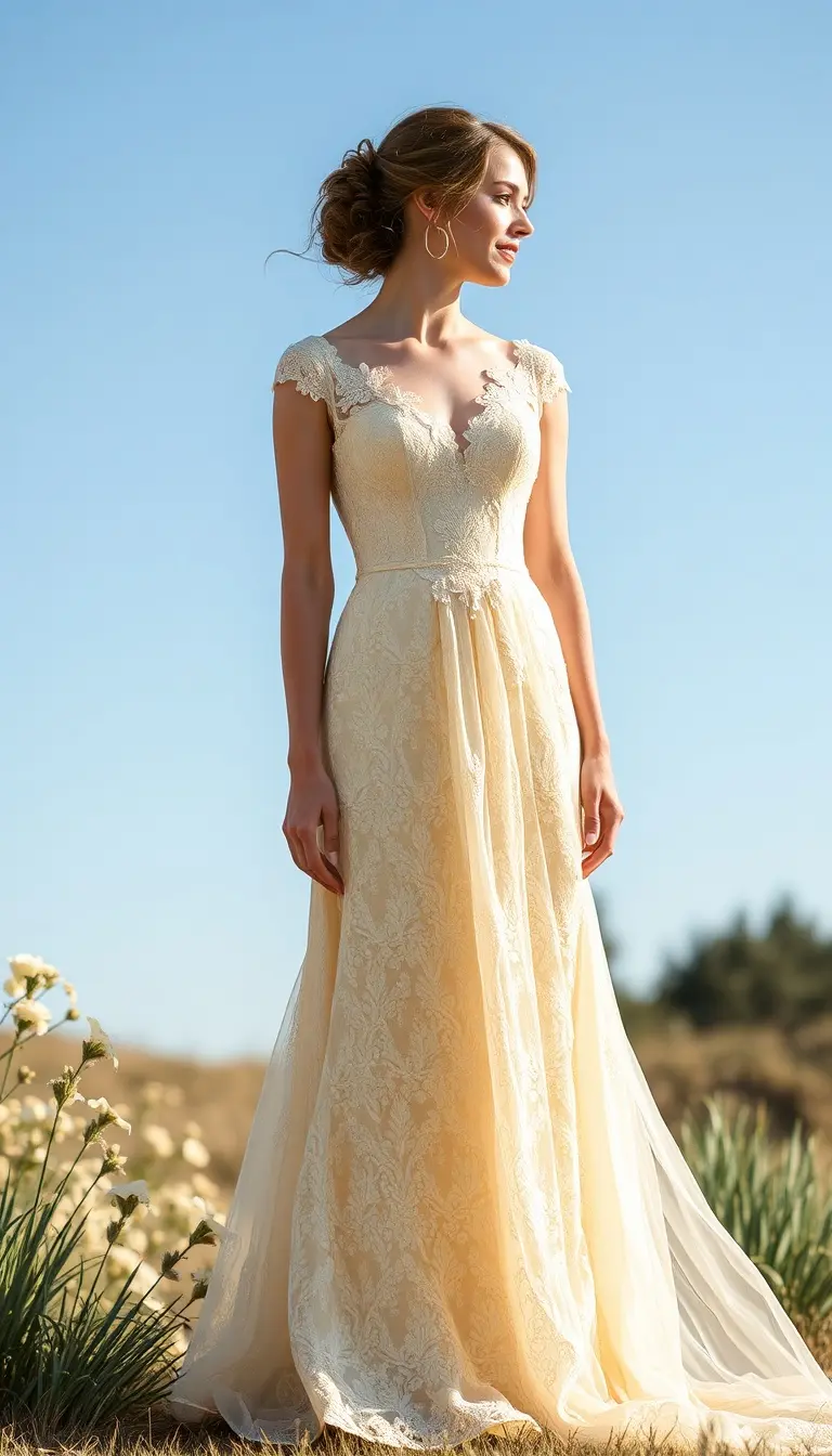 Soft Yellow Lace Dress