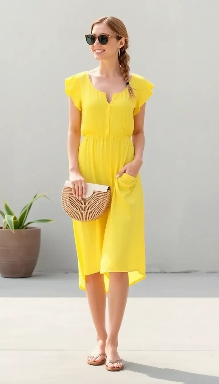 Lemon Yellow Summer Dress