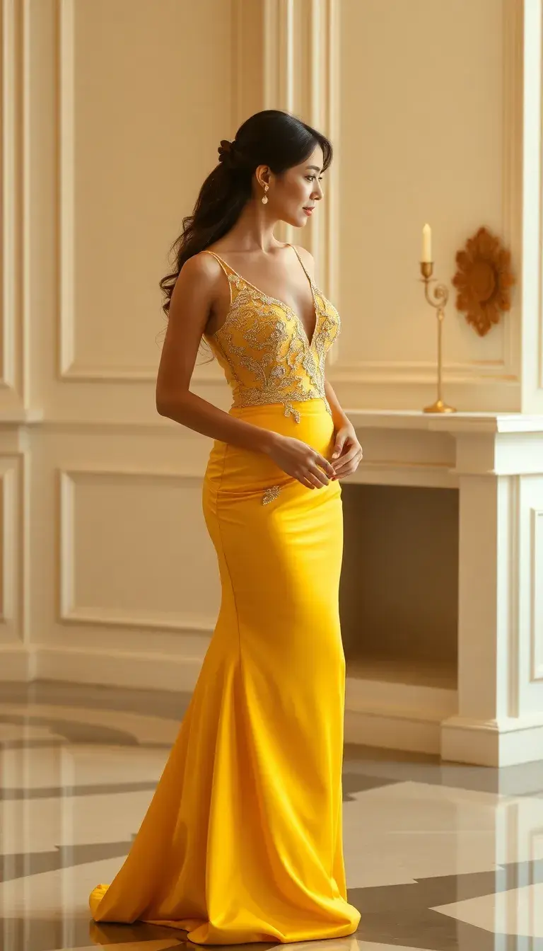 Golden Yellow Formal Dress
