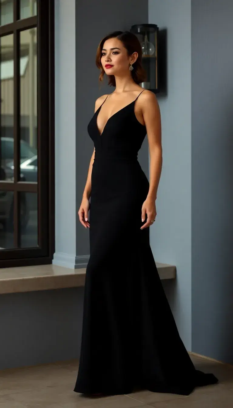 black cocktail maxi dress