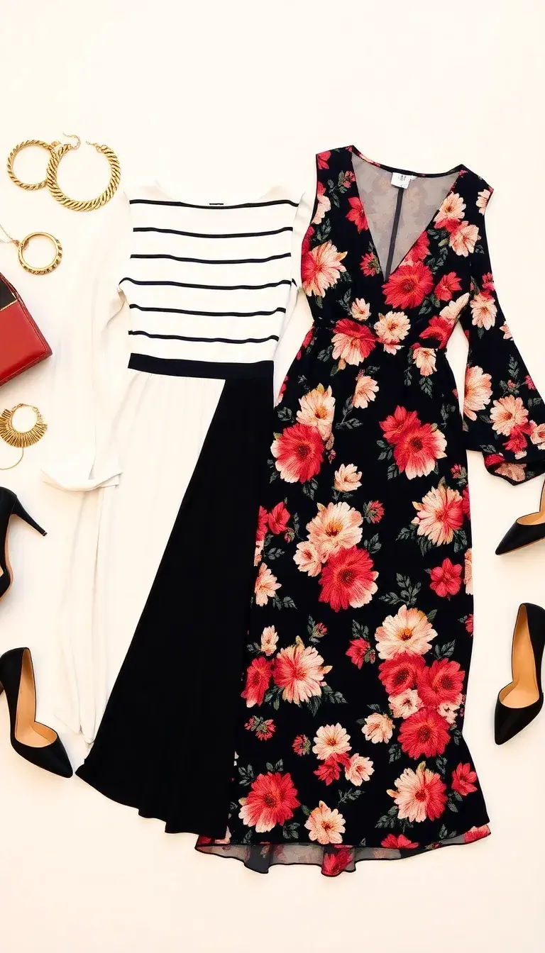 black and white dress