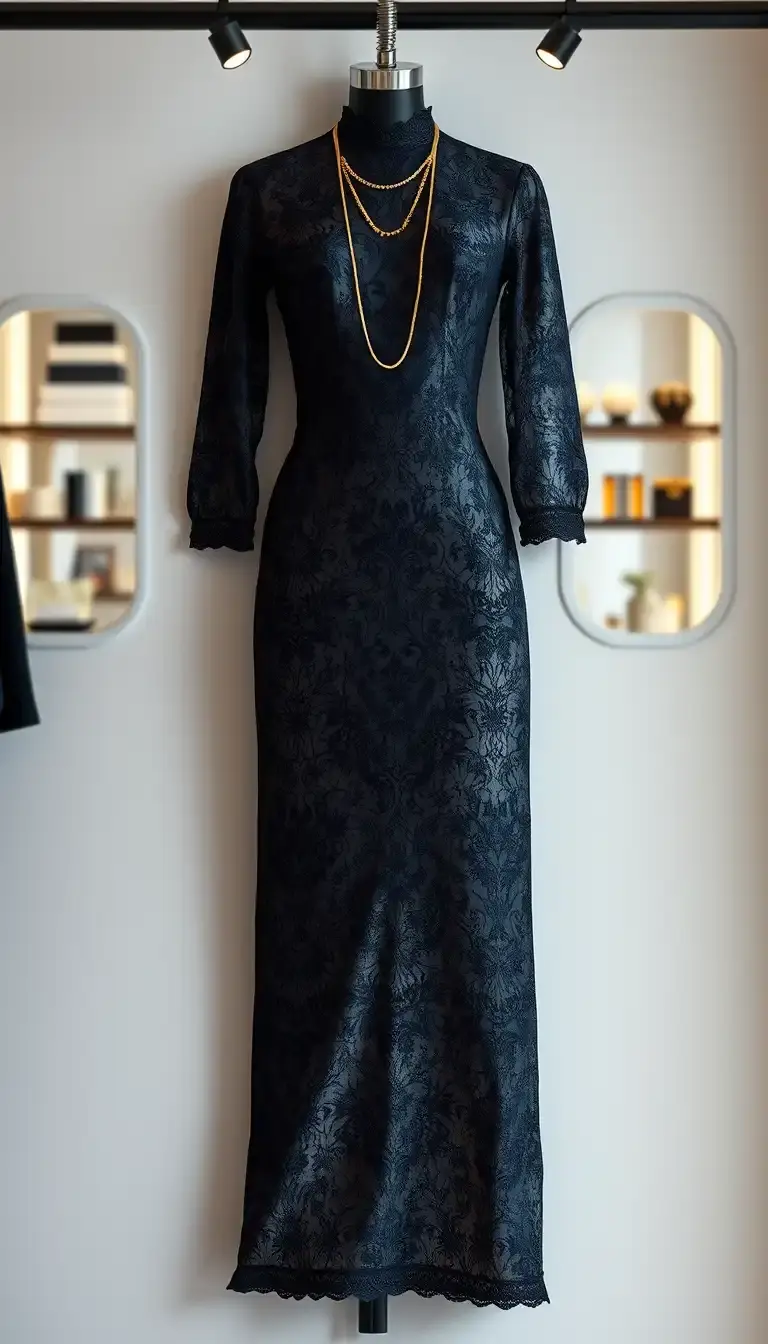 black lace dress