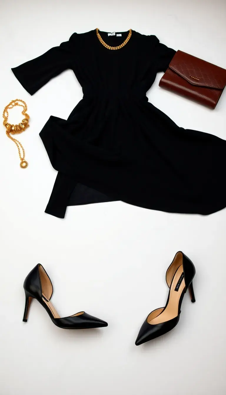 black midi dress