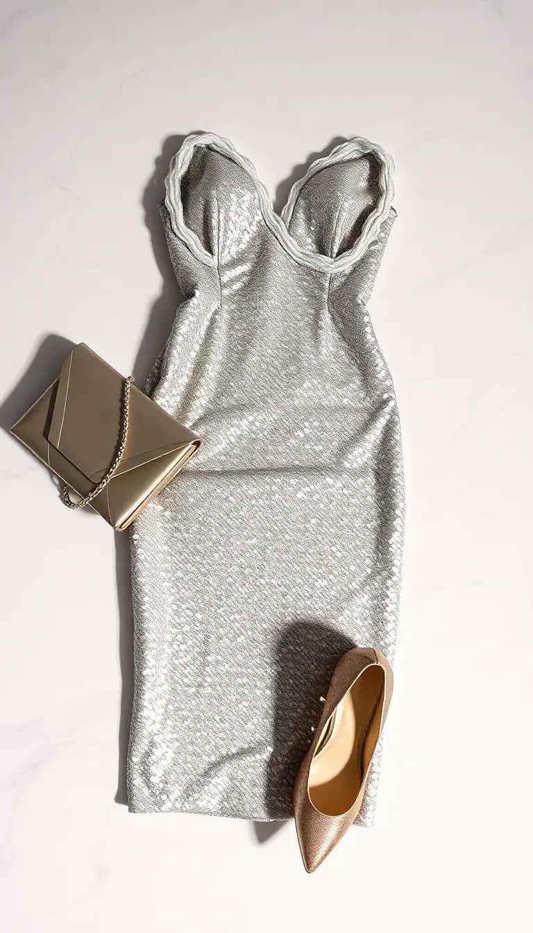 silver dress