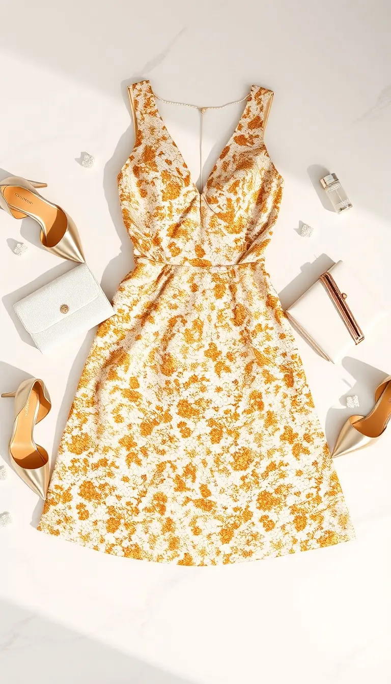 gold dress white