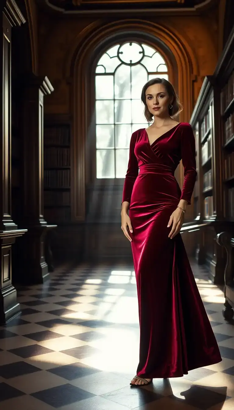 burgundy dress