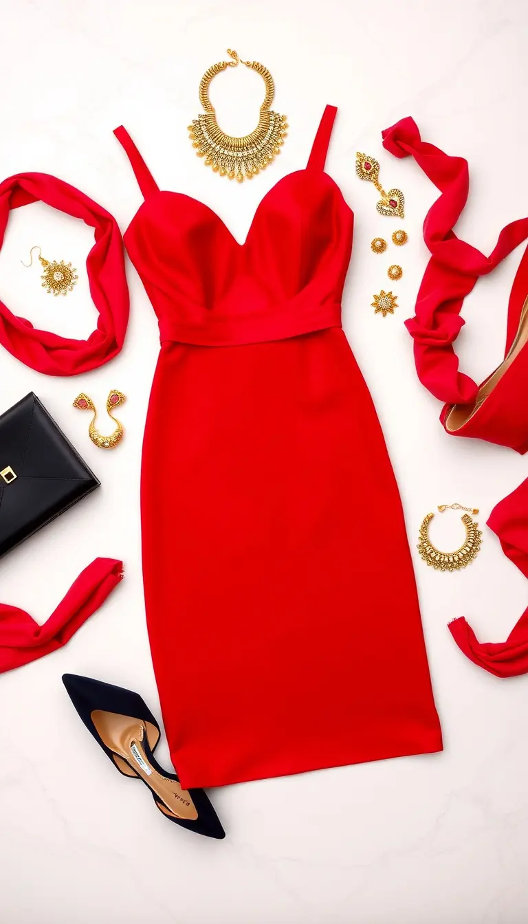 red dress and